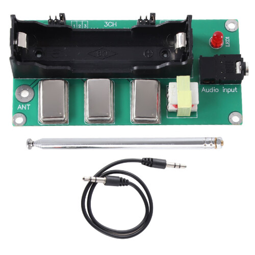 Micro Power AM Transmitter 1/3/5MHZ with Antenna and Audio Cable 2