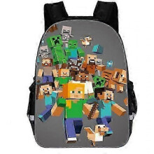 (Ivory) 3PCs/Set my world Children's School Backpack Kids School Bags my world Game 3D Print Design Teenagers Book-Bags Set