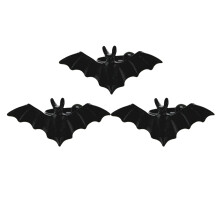 9 Pcs Adjustable Black Plastic Halloween Bat Rings For Kids Adults