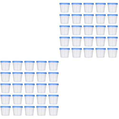 100 Pcs 40ml Plastic Sterile Urine Cups With Lids For Specimen 2