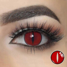 (Snake Eye) 1 Pair White Black Blind Cosplay Contact Lenses Anime Halloween Snake Eye Yearly