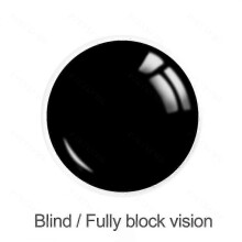 (Blind Black) 1 Pair White Black Blind Cosplay Contact Lenses Anime Halloween Snake Eye Yearly