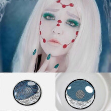 (Kumooni) 2Pcs Anime Cosplay Colored Contact Lenses - Yearly Prescription, Demon Slayer Style