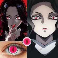 (Muzan) 2Pcs Anime Cosplay Colored Contact Lenses - Yearly Prescription, Demon Slayer Style