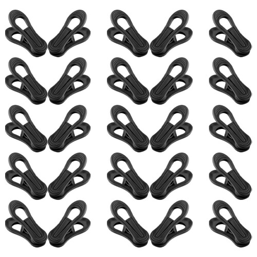 30Pièces Pinces Cintres Noires Ventées Pour Linge Quilts