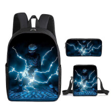 KINZON Sty03 Anime Backpack Lunch Bag Pencil Case 3pcs/set Student Schoolbag Kids Gift