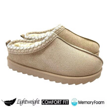 (BEIGE, EU 41 - UK 8) LIVE Ladies Faux Fur Lined Slip-On Outdoor Slippers - Warm and Cozy - Girl, Footwear Comfort Footwear Girl Women Black Walking
