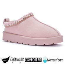 (PINK, EU 41 - UK 8) LIVE Ladies Faux Fur Lined Slip-On Outdoor Slippers - Warm and Cozy - Girl, Footwear Comfort Footwear Girl Women Black Walking