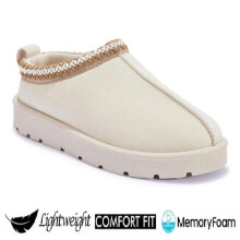 (CREAM, EU 40 - UK 7) LIVE Ladies Faux Fur Lined Slip-On Outdoor Slippers - Warm and Cozy - Girl, Footwear Comfort Footwear Girl Women Black Walking