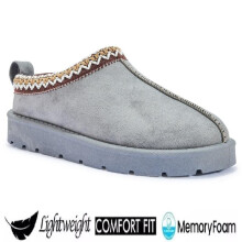 (GREY, EU 40 - UK 7) LIVE Ladies Faux Fur Lined Slip-On Outdoor Slippers - Warm and Cozy - Girl, Footwear Comfort Footwear Girl Women Black Walking