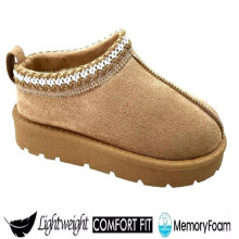 (SAND, EU 40 - UK 7) LIVE Ladies Faux Fur Lined Slip-On Outdoor Slippers - Warm and Cozy - Girl, Footwear Comfort Footwear Girl Women Black Walking