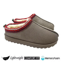 (KHAKI, EU 40 - UK 7) LIVE Ladies Faux Fur Lined Slip-On Outdoor Slippers - Warm and Cozy - Girl, Footwear Comfort Footwear Girl Women Black Walking