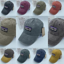 (Wine red) 2024 Washed Patagonia Baseball Cap Casual Sunscreen High Quality