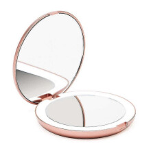 Pocket Illuminated Mirror, 1x / 10x Magnifying - Led Handheld Makeup Mirror with Natural
