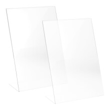 6 Pcs Clear Sign Holders Display Stands For Restaurant Hotel Menu A4