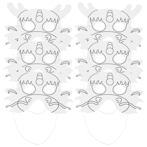 24 Pcs White Paper Blank Mask Diy Masquerade Cosplay Graffiti Material 1