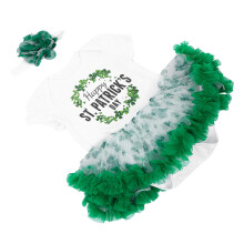 2 Sets Clover Skirt For Kids Gauze Tutu Costume Dress
