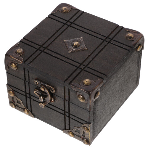 2Pcs Vintage Wooden Treasure Box Keepsake Chest Storage Case 1
