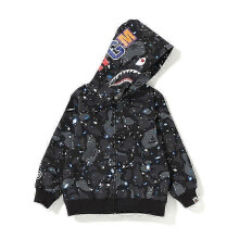 (110cm, unisex) BAPE WGM Camo 3D Hooded Zip Up Shark Sweatshirt for Kids Boys Girls Youth Casual Jacket 2025
