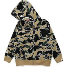 (130cm, unisex) BAPE WGM Camo 3D Hooded Zip Up Shark Sweatshirt for Kids Boys Girls Youth Casual Jacket 2025