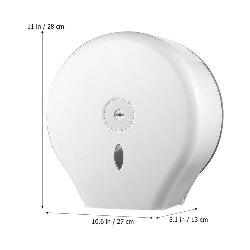 2Pcs Round Roll Paper Holder Wall Mounted Bathroom Tissue Dispenser White 2