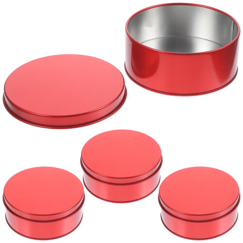 8 Pcs Round Cookie Tins With Lids Candy Gift Boxes Party Containers 2