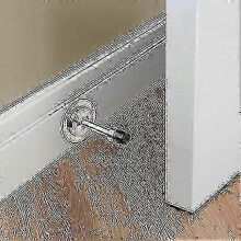 2 Pack Stainless Steel Door Stops Wall Mounted & Fittings, Self-adhesive Door Stopper with Rubber Buffer, Screw Fixing Or Stick On Wall Or Sk