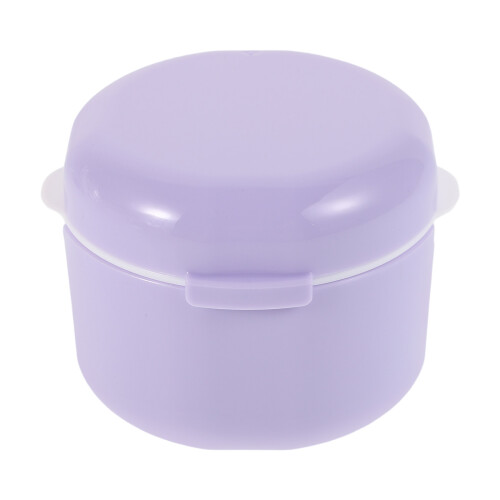 3Pcs Lavender Plastic Denture Case Leak-Proof Braces Organizer Travel 1