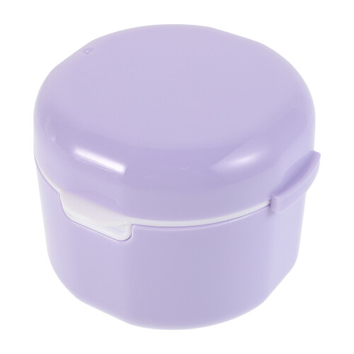3Pcs Lavender Plastic Denture Case Leak-Proof Braces Organizer Travel 2