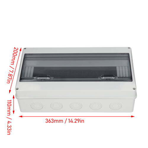 18 Way Waterproof ABS Distribution Box IP65 Indoor Outdoor Case 1