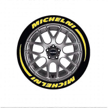 (Yellow Michelin, Black) Car Tire Lettering Decals Stickers Permanent Auto Decoration