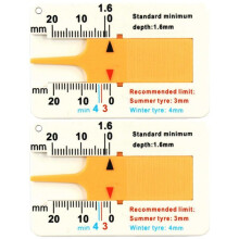 Tyre Tread Depth Meter 0-20mm Car Tire Depth Gauge Portable Tire Ruler For Car Motorcycle Truck Trailer Wheel Yellow