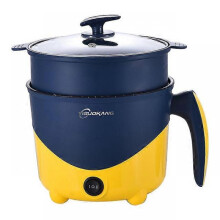 (Blue Double Layer) Multifunction Mini Electric cooker 1-2 People Hot Pot Single/Double Layer Household Non-stick Pan dormitory electric Rice cooker