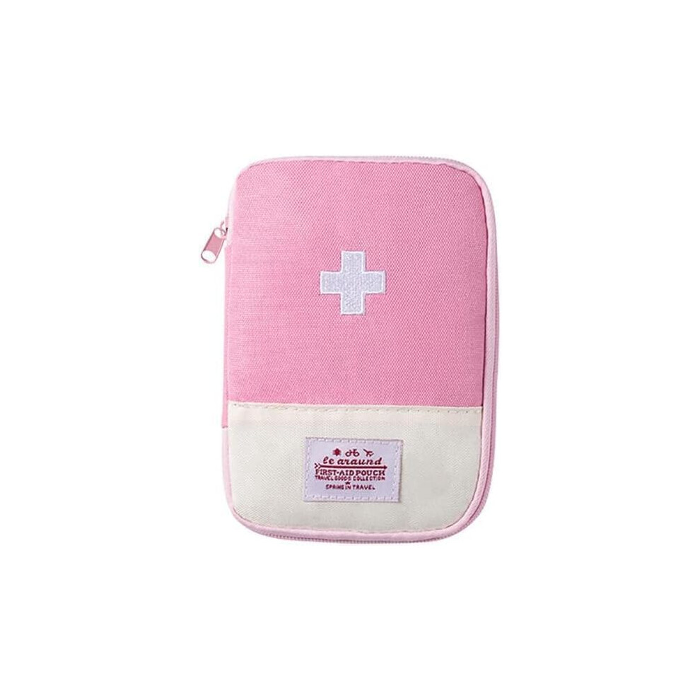 Pink First Aid Bag 1 Pack Empty Pouch Mini Portable Medical Bag Small For Outdoor Camping Hiking Traveling Emergency Kit