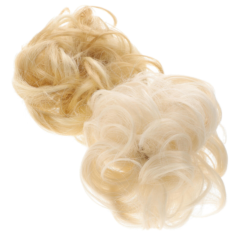 Aboofan 10 Pcs Curly Messy Bun Hair Piece Extensions Synthetic Ponytail Tie