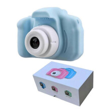 (Blue) Video Camera Outdoor Photography Toy with Lanyard 1080P IPS Screen Easy to Use Compact Rechargeable 2025