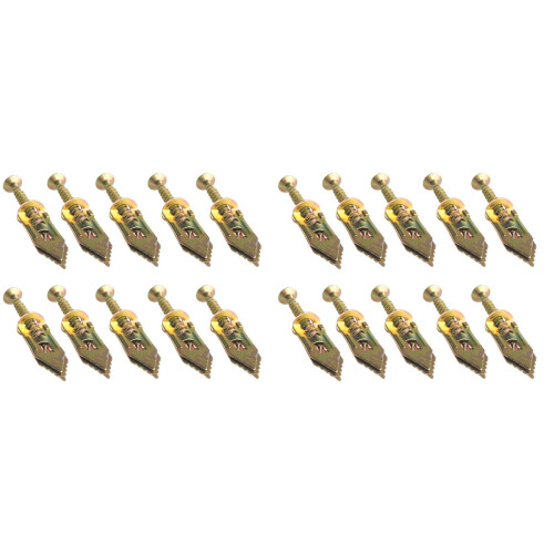 20 Pcs Plasterboard Plug Fixing Screws Home Hardware Golden 1