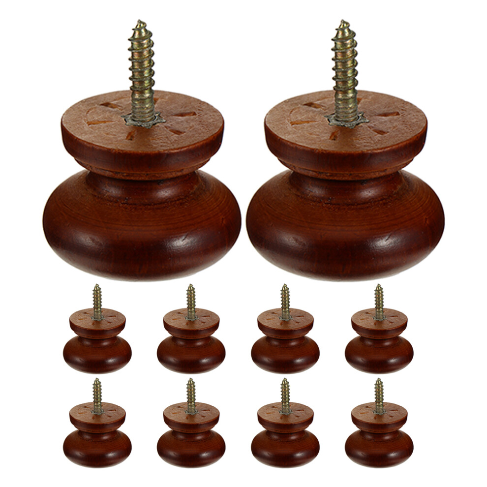 10Pcs Round Wood Drawer Knob 3.3Cm Self-Tapping Single Hole Pull 033787662727