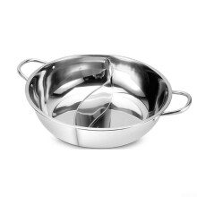 Stainless Steel Twin Divided Hot Pot Cookware Model B For Induction And Gas Stove Use