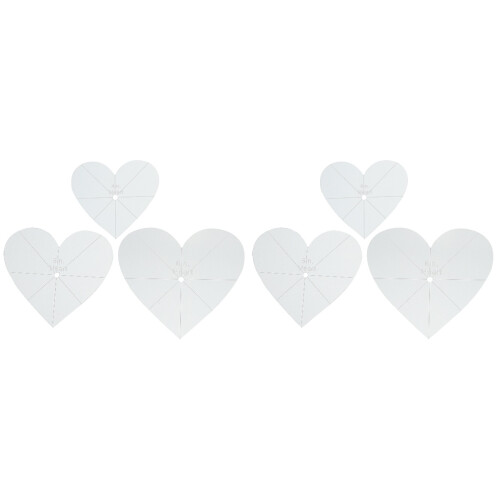 6 Pcs Acrylic Patchwork Rulers Simple Heart Shape Stitching Tool 1