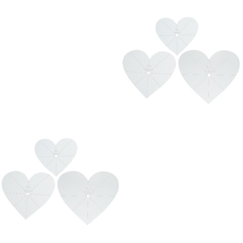 6 Pcs Acrylic Patchwork Rulers Simple Heart Shape Stitching Tool 2