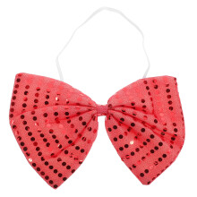 5Pcs Large Red Sequin Bow Tie For Holiday Stage Use