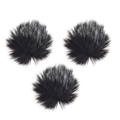 Elastischer Fell-Windschutz für Mini-Lavaliermikrofon, 3er Pack, Ø 1 cm 1