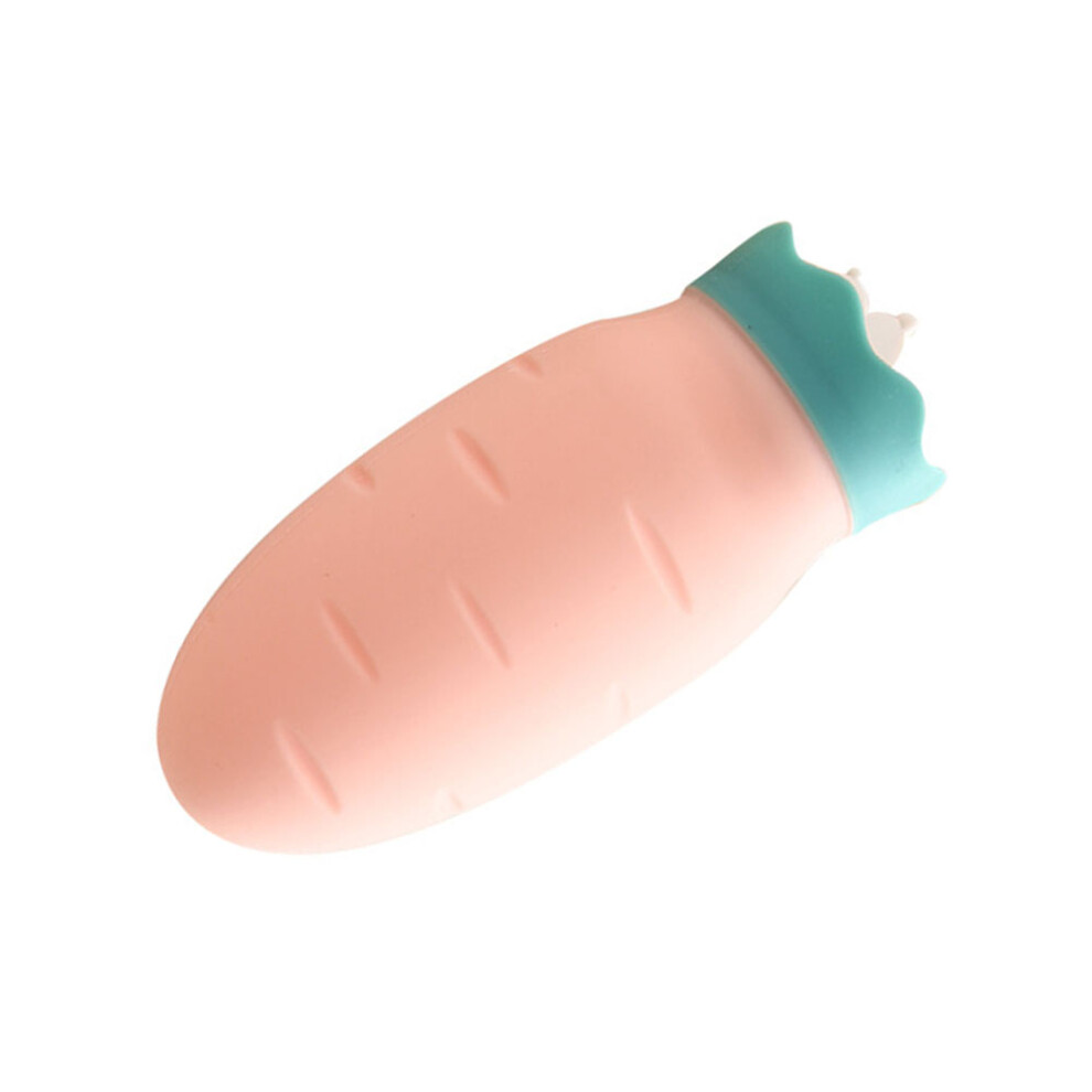 Aboofan Pink Water Injection Bottle Silicone Hand Warmer Carrot Shape