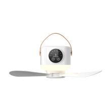 Remote Controlled 5V USB Ceiling Fan Light With Timed Setting For Outdoor Camping Dorm Room White