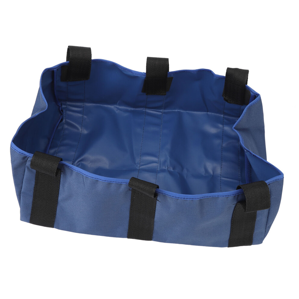 Blue Rollator Bag Hook Loop Storage For Wheelchair Under Seat Nylon