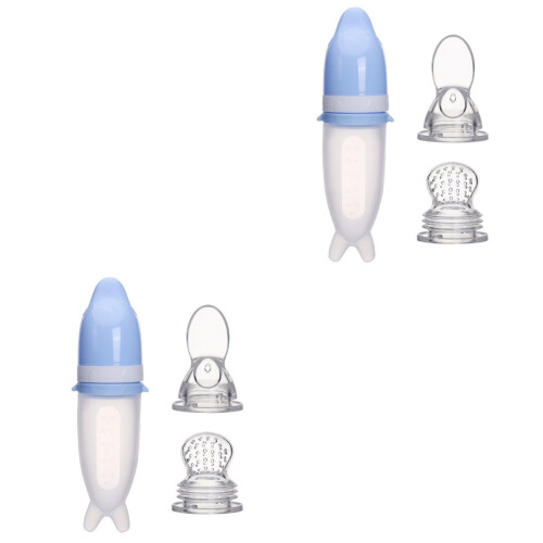 2Pièces Cuillères Bébé Silicone Facile À Nettoyer Transportables 2