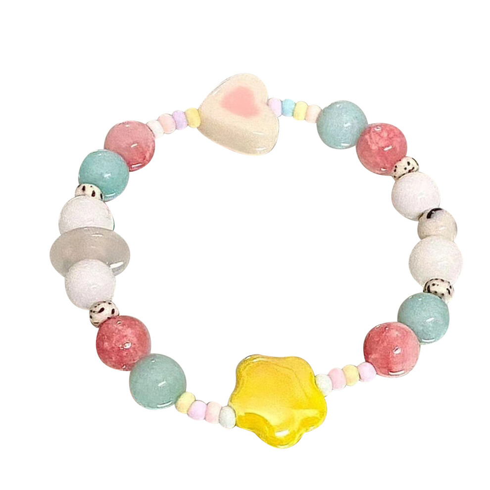 Colorful Beaded Bracelet for Women Girls Teens, Elastic, 16cm-image-OPC-PKYH5HB-NEW