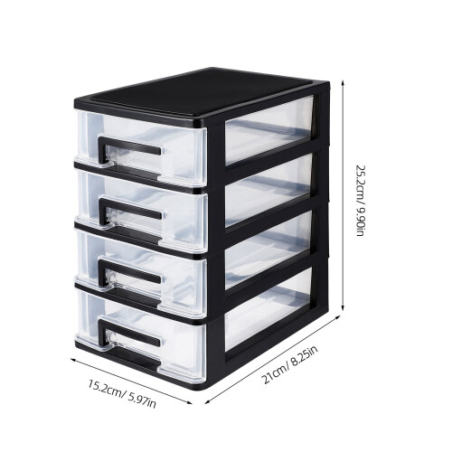 2Pcs Four-Layer Plastic Drawer Storage Cabinet Portable Organizer 1