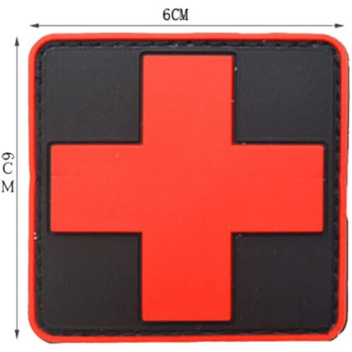 Medic Armband PVC Material 3D Cross Patch Rubber Badge White 1 Pc 2